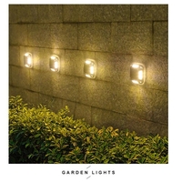Lampa solara LED pentru gradina, Flippy, Set 4 Bucati, 8 LED-uri, Prindere de Perete / Impamantare, IP65, forma patrat, ABS si Policarbonat, 9 x 9 cm, baterie 1.2V, 600 mah, Alb Cald, Gri