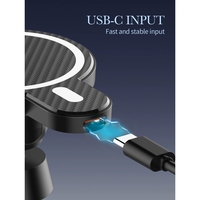 Suport auto MagSafe cu incarcare wireless 15W, Flippy, pentru seria iPhone 12, seria iPhone 13 si seria iPhone 14, Negru, Resigital