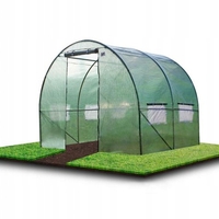 Sera de gradina, tip tunel cu cadru metalic, 200x200cm, verde, 4 mp