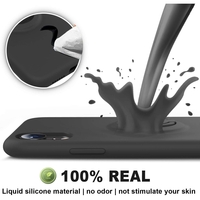 Husa protectie Vafy compatibila cu Apple iPhone XR Liquid Silicone Ring cu suport rotativ Negru