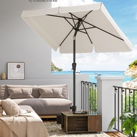 SONGMICS Umbrela de gradina cu manivela, 200x150 cm, UPF 50+, inclinare 30°, structura metalica, bej