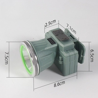 Lanterna LED de Montat pe Cap, Vafy, cu Raza Lunga de Zoom, Reincarcabila USB, Far Telescopic, Rezistent la Apa, Reglabil, pentru Pescuit in Aer Liber, Camping, Lumina Puternica, Lanterna, 8.6x7.5x6.5cm, Verde Deschis