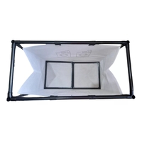 Cos de Rufe, Flippy, 1 Cos, Cadru de Otel Inoxidabil, 97 x 44 x 57 cm, Negru