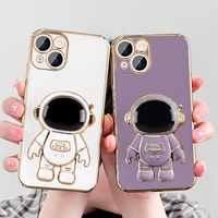 Husa de Protectie TPU 2in1, Vafy, pentru Apple iPhone 15 Plus, Astronaut cu Suport, Antisoc, Rezistenta la Impact, Protectie Camera, Mov