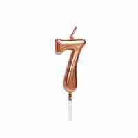 Lumanare de Tort, Flippy, Model Cifra 7, Party, 4.5 x 2.5 cm, din Parafina, Rose Gold