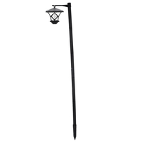Lampa solara gradina 2in1 tip stalp felinar, iluminat alei, LED alb rece, 155 cm, panou solar, IP44, negru