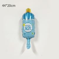 Balon din Folie Metalizata, Vafy, Mini Figurina Biberon, Model It's a Boy, Tematica Gender Reveal, 44x20 cm, Ambalaj Individual, Pai Inclus, Umflare cu Aer sau Heliu, Albastru
