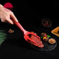 Spatula Multifunctionala tip Cleste, Flippy, Spatula Cleste pentru Gatit, Silicon PP, pentru Alimente, Carne, Paine, 31 x 8.5 cm Rosu