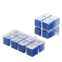 Cutie pentru Medicamente, Vafy, Model Rubik' Cube, cu Curea de Agatare, Dozator Portabil de Medicamente, Dispenser Pastile, estimat pentru 7 zile, 7.3 x 6 x 6 cm, Albastru