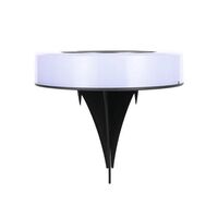 Set 4 Lampi Solare Led pentru Gradina, Flippy, Model Cerc, 10.5 x 2.4 cm, Buton On-Off, Multicolor, Negru/Alb