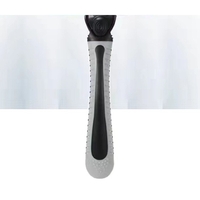 Aparat de Ras Manual, Flippy, din Otel Inoxidabil, Suport Lama + 7 Capete de Schimb Incluse, Cutie pentru Lame, Negru