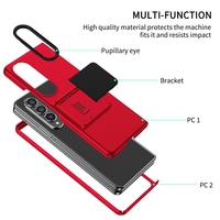 Husa de protectie Vafy, Pliere Tridimensionala, Multifunctionala, PC, pentru Samsung Galaxy Z Fold 4 5G, Rosu