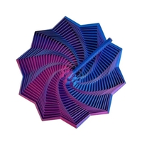 Jucarie Decompresie, Flippy, Model Stea 3D, DuoChrome, Maner Spirala, Turn Magic Geometric, Multiple Forme, Anti-stress, 11 cm, Albastru/Violet