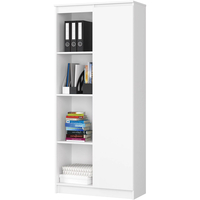 Dulap cu usa si 8 etajere, PAL laminat 16 mm, 80x35x180 cm, alb