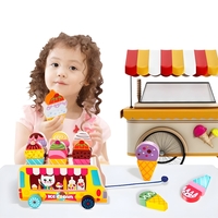 Jucarie Educativa Montessori, Flippy, Model Camion de Inghetata, Sortator Forme, 22 x 11 x 12 cm, 3+ ani, Multicolor
