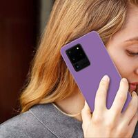 Husa protectie Vafy compatibila cu Samsung S20 Ultra Liquid Silicone Case Mov