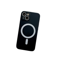 Husa MagSafe pentru Apple iPhone 14, Silicon, Protectie pentru camera, Magnetica, Incarcare Wireless, Vafy, Negru