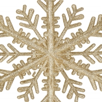 Decoratiune brad fulg de zapada, 30cm, auriu cu sclipici