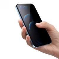 Folie de Protectie, Flippy, compatibila cu Apple iPhone 12 mini, Full Glue, Privacy, Sticla Securizata, Negru