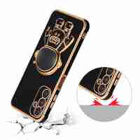 Husa Telefon 2in1, Vafy, Compatibila Samsung Galaxy S23, Carcasa TPU cu Suport Inclus Tip Astronaut, Protectie Camere, Negru