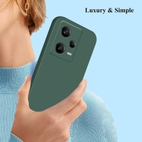 Husa de Protectie, Vafy, pentru Xiaomi Redmi Note 12 Pro 5G, Liquid Silicone, cu Microfibra pe Interior, Protectie Antisoc, Compatibil Incarcare Wireless, Verde