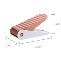 Suport pentru Pantofi, Flippy, cu Două Straturi, Organizator, Antiderapant și Durabil, Inălțime Reglabilă, 25.5x11x7.5 cm, Roz, 150 g