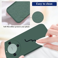 Husa de Protectie, Vafy, pentru Huawei Mate 60 Pro, Liquid Silicone, cu Microfibra pe Interior, Protectie Antisoc, Compatibil Incarcare Wireless, Verde