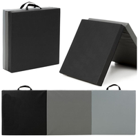 Saltea fitness pliabila 3 segmente, PVC si spuma EPE, 180x60x6 cm, negru si gri