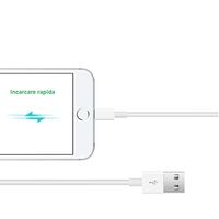 Cablu Date Flippy, compatibil cu iPhone, 2A, 1 m, WUW-X83, Blister, Alb