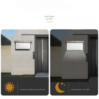 Aplica Solara De Exterior LED Flippy, 13.5 cm x 8 cm, 150 Lumeni 60 LED 18W, IP65, 3 trepte de lumina, Senzor de Lumina, FORMA ARC, Alb Rece