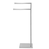 Suport metalic de baie pentru prosoape, cu 2 brate, 80 cm, argintiu cromat