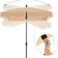 SONGMICS Umbrela terasa gradina sau plaja, cu inclinare, husa, 200x125cm, taupe