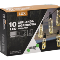 Ghirlanda luminoasa, LED, model Lux, 10 becuri, 380cm, incarcare solara, lumina alb cald
