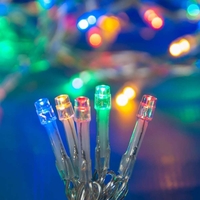Instalatie de Craciun cu Baterii Tip Liniar, 2 jocuri de lumini, Fir Transparent 2 m 20 LED -uri, Multicolor