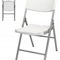 Scaun pliabil 54x46x86 cm, otel si HDPE, antiderapant, alb