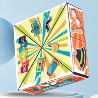 Jucarie Interactiva, Flippy, Magic Cube, Puzzle, Diferite Forme, Anti-stress, 8 x 8 x 3 cm, Multicolor
