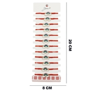 Bratara Martisor pentru Dama, Jolie, Model Curcubeu cu Nori, Set 12 bucati, Pandativ din Inox Auriu, Snur Ajustabil Impletit, Rosu