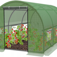 Sera de gradina, tip tunel cu cadru metalic, 350x200cm, verde, 7mp