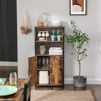 VASAGLE Comoda cu rafturi tip bufet, utilizare multifunctionala, stil industrial, 35x60x125cm, maro rustic
