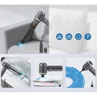 Aspirator Portabil Auto, Flippy, pentru Casa si Masina, 3 Viteze, Incarcator Tip-C cu Incarcare Rapida, Tub Prelungitor, 2000mAh, 7 Capete de Aspirare si Suflare, 21x20x6.5 cm, Negru