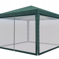 Pavilion cu plasa anti-insecte si fermoar, patrat, 3x3m, Verde