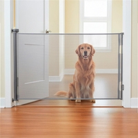 Poarta de siguranta retractabila si extensibila, pentru copii sau animale de companie, 162x86 cm, gri