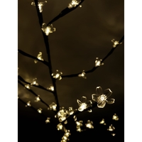 Decoratiune Luminoasa, Flippy, Crenguta, cu Baterii, 72 LED -uri, Flori, Alb Cald