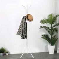 Cuier tip pom metalic Sersimo, 12 agatatoare, 177cm, alb
