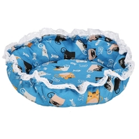 Culcus transformabil pentru pisici, tip saltea cu pereti, 73 cm, albastru
