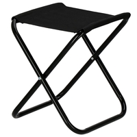 Scaun pliabil pentru camping sau pescuit, cadru metalic, maxim 100 kg, 26x26x34 cm, negru