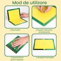 Capcana Autoadeziva pentru Soareci, Vafy, Placa Autoadeziva pentru Rozatoare cu Efect Puternic de Imobilizare, Capcana cu Lipici, pentru Uz Casnic, 19 x 13 xm Verde/Galben