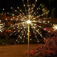 Lampa solara sub forma de artificii, 90 LED-uri, alb cald, Vafy