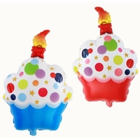 Balon din Folie Metalizata, Flippy, Figurine Dulciuri, Model 2, Tematica Prajitura Aniversara, 68x44 cm, Ambalaj Individual, Pai Inclus, Umflare cu Aer sau Heliu, Multicolor