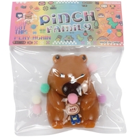 Jucarie Antistres Squishy, Flippy, cu Revenire Lenta, Squeeze Pinch Family, Model Urs, Ambalaj Transparent, 4.5 x 7.2 cm, Maro
